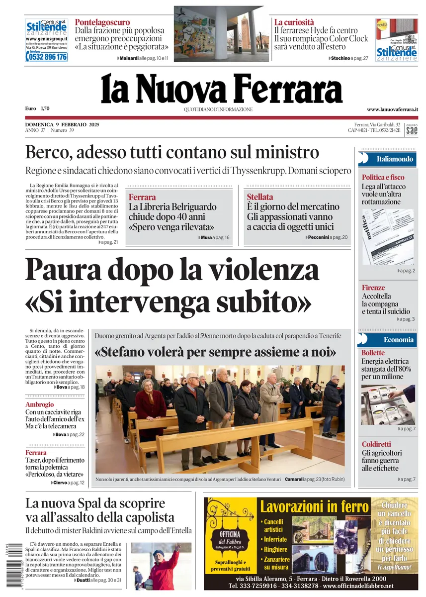 Prima-pagina-nuova ferrara-oggi-edizione-del-2025-02-09